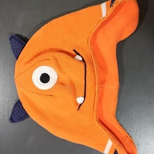 Hanna Andersson Vibrant Orange cotton & Fleece Monster hat size M
